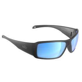 H2Optix Stream Sunglasses Matt Gun Metal, Grey Blue Flash Mirror Lens Cat.3 - AntiSalt Coating w/Floatable Cord