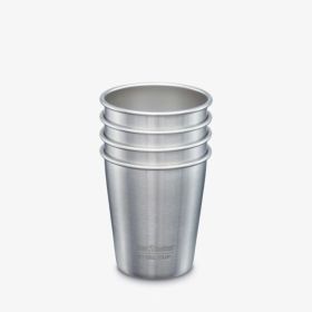 Klean Kanteen 4 Pack 10 Oz Steel Cups Brushed Steel