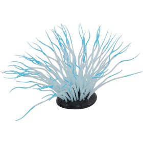 PennPlax AquaPlants Artificial Soft Silicone Sea Anemone Aquarium Plant Blue, 1ea/One Size