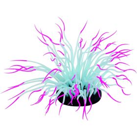 PennPlax AquaPlants Artificial Soft Silicone Sea Anemone Aquarium Plant Pink, 1ea/One Size