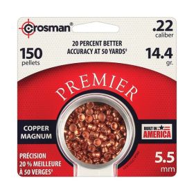 CROSMAN .22cal Premier Copper Magnum Domed Pellets - 14.4 Grain (150 Count)