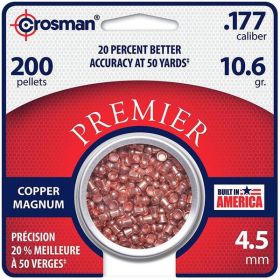 CROSMAN Premier Copper Magnum Domed Pellet.177 Caliber 10.6 Grain 200 Count